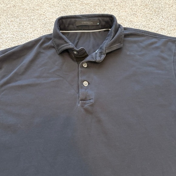 Greyson Polo Shirt Mens Medium Charcoal Gray Golf Short Sleeve Preppy Athleisure - Picture 2 of 11